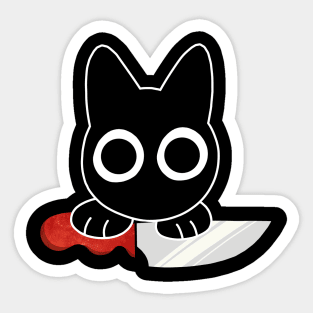 Black Kitty's Knife Sticker